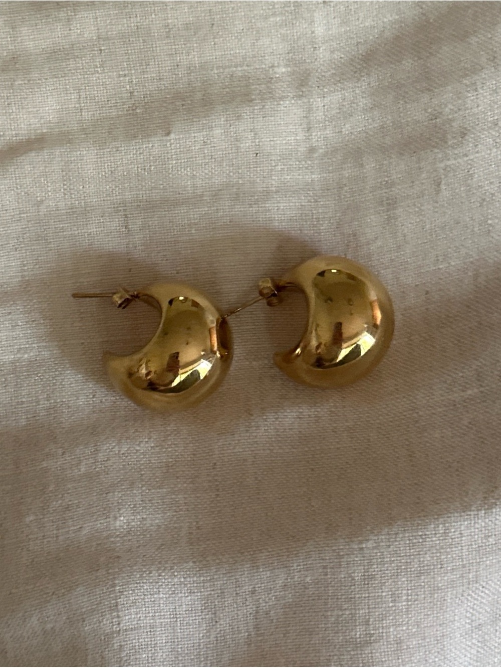 Gold Crescent Hoop Earrings - Women Jewelry